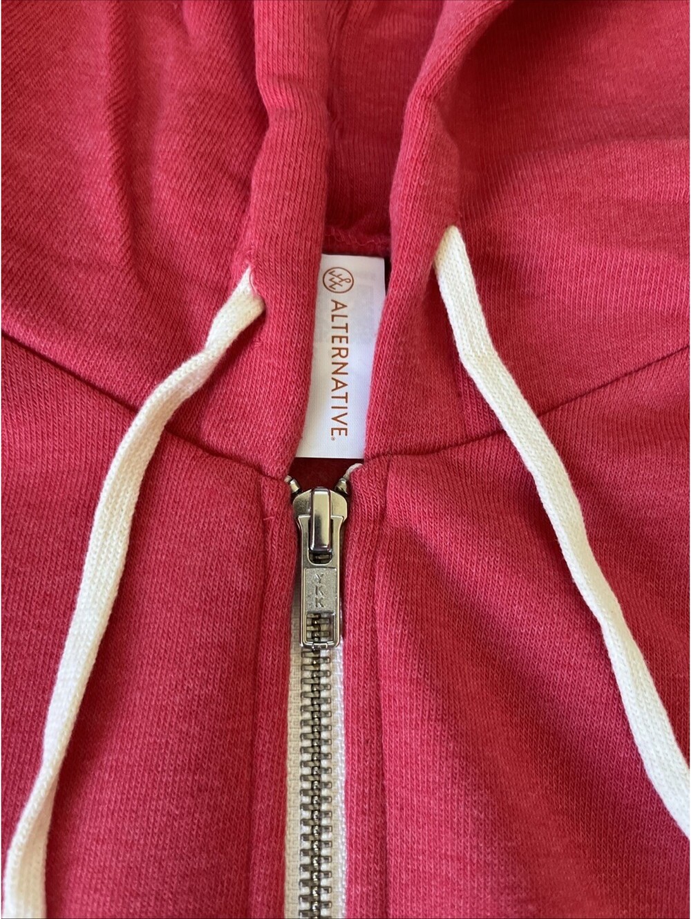 alternative apparel Zipped Hoodie Unisex Sweatshirt Heather Red Size Medium RARE - Picture 3 of 5